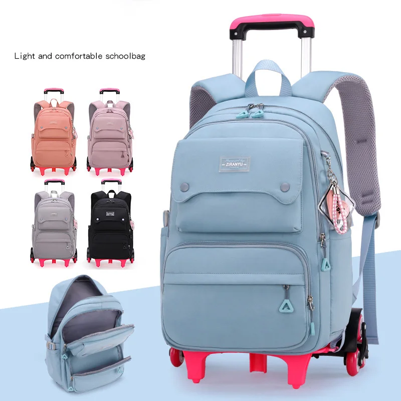 Mochila escolar con ruedas para niños y niñas, morral con ruedas, multifuncional, novedad