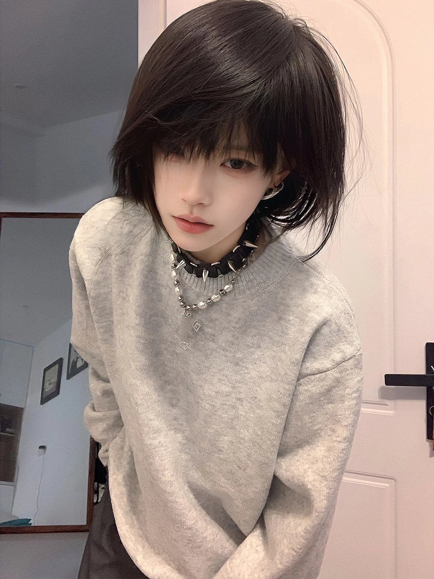 

ay Knitted round Ne Pullover Fce Lined Loose Basic Sle Men Women Winter Casual Long Sve Soft Comfortable Inner irt