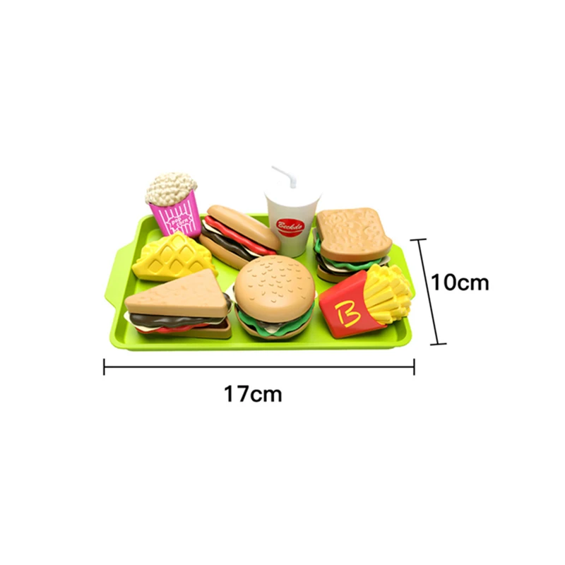 Children Kitchen Toys Hamburger Set Play House Mini Artificial Food Fries Plastic Models Pretend Play Kids Educational Toy Gifts