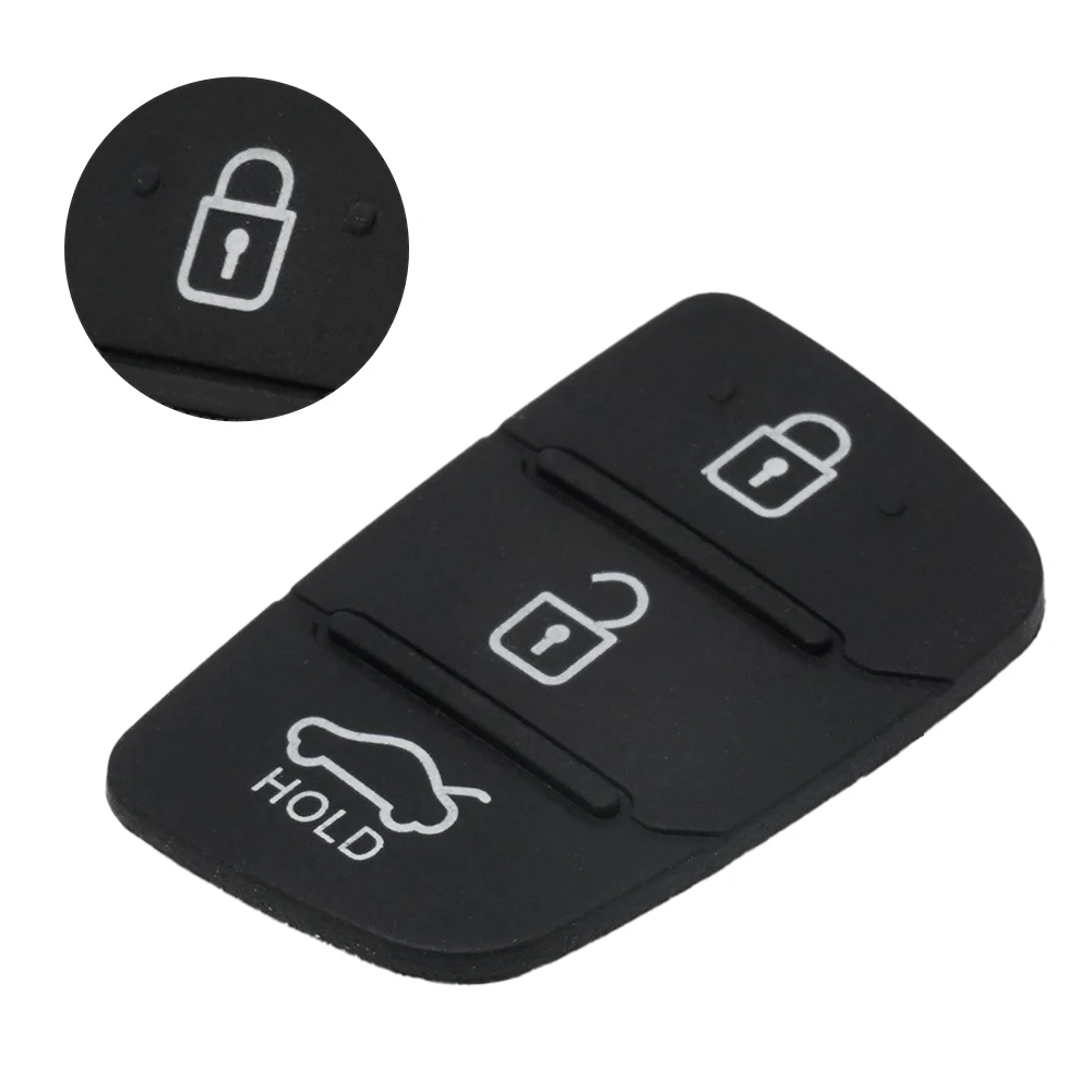 3 Buttons Remote Car Key Shell Fob Rubber Pad For Hyundai Creta I20 I40 Tucson Elantra IX35 IX45 Santa Fe Solaris