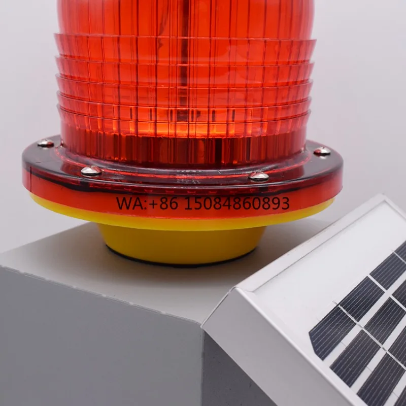 

Solar Powered LED Flashing Aircraft Aviation Obstruction Warning Light Powered by solar panels