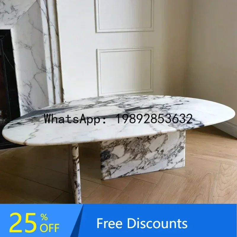 

XL Marble coffee table modern simple Italian natural luxury stone living room coffee tea table
