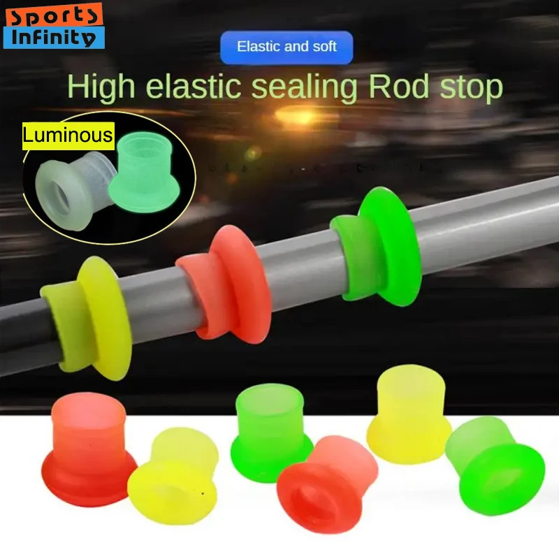 10Pcs Silicone Fishing Rod Stop Ring Rod Clip/O-Shaped Ring Universal Size Anti-slip Ring Fishing Rod Ring Fishing Accessories