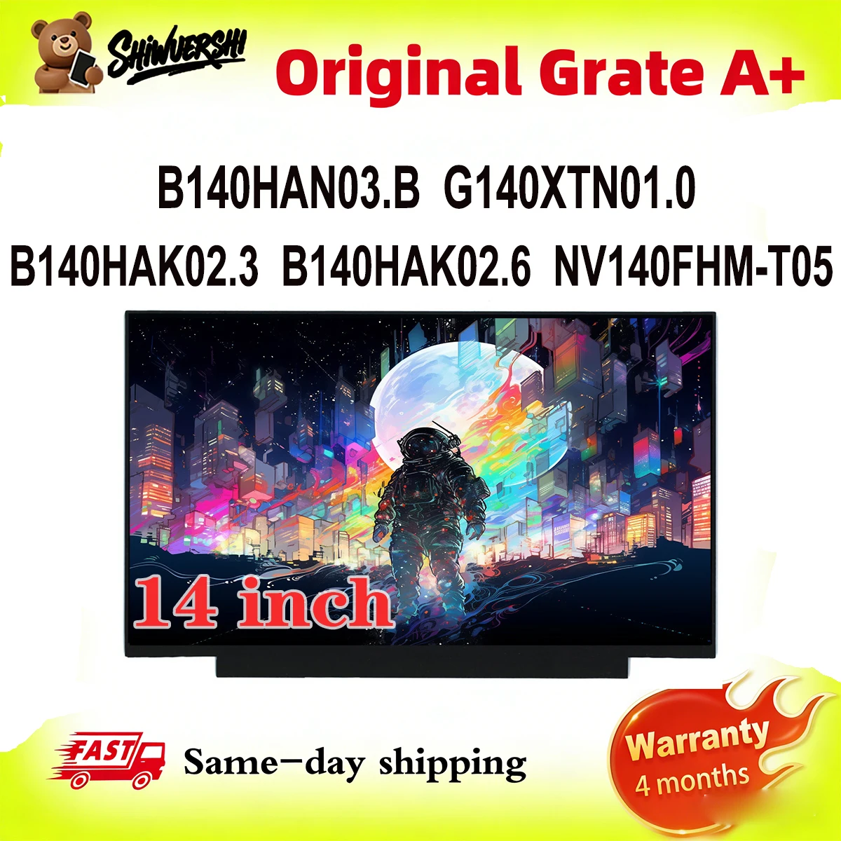 

Оригинальный новый A + 14-дюймовый тонкий ЖК-экран для ноутбука B140HAK02.3 B140HAK02.6 NV140FHM T05 B140HAN03.B G140XTN01.0