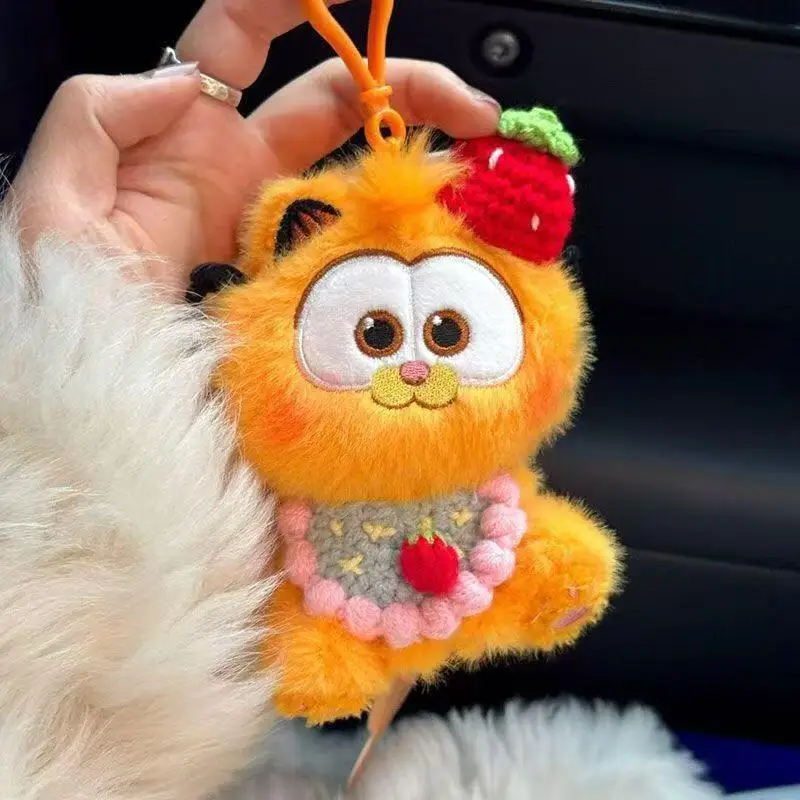 Garfield conjunto de chef boneca de pelúcia mochila zíper pingente bonito brinquedos fofos chaveiro menina algodão boneca anime periferia presentes aniversário