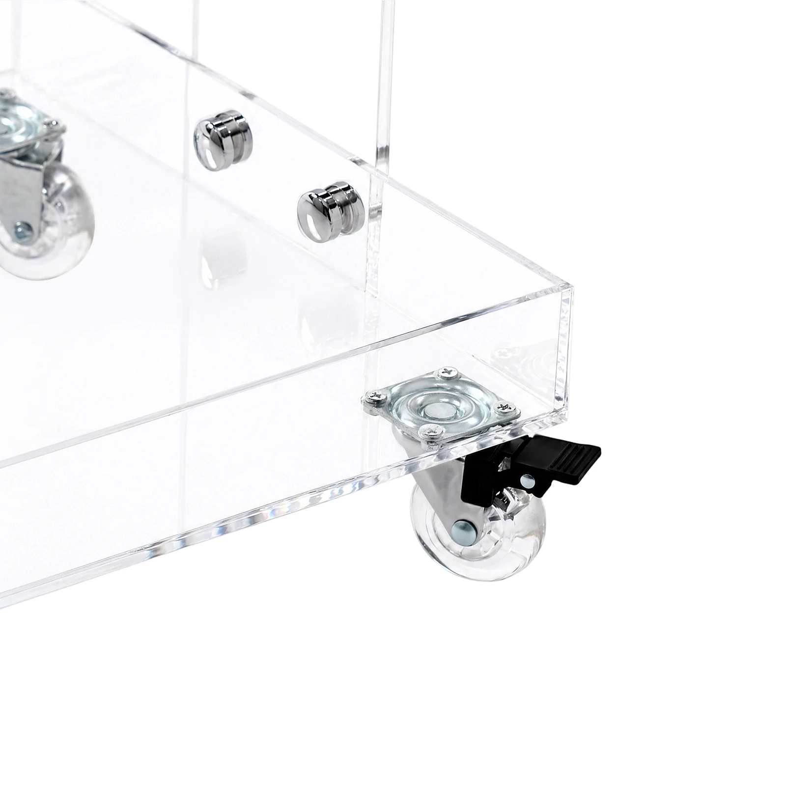 Clear 3 Tier Acrylic Rolling Cart With Wheels Modern Multifunction Storage Organizer For Kitchen Bathroom Office Home Decor Trolley