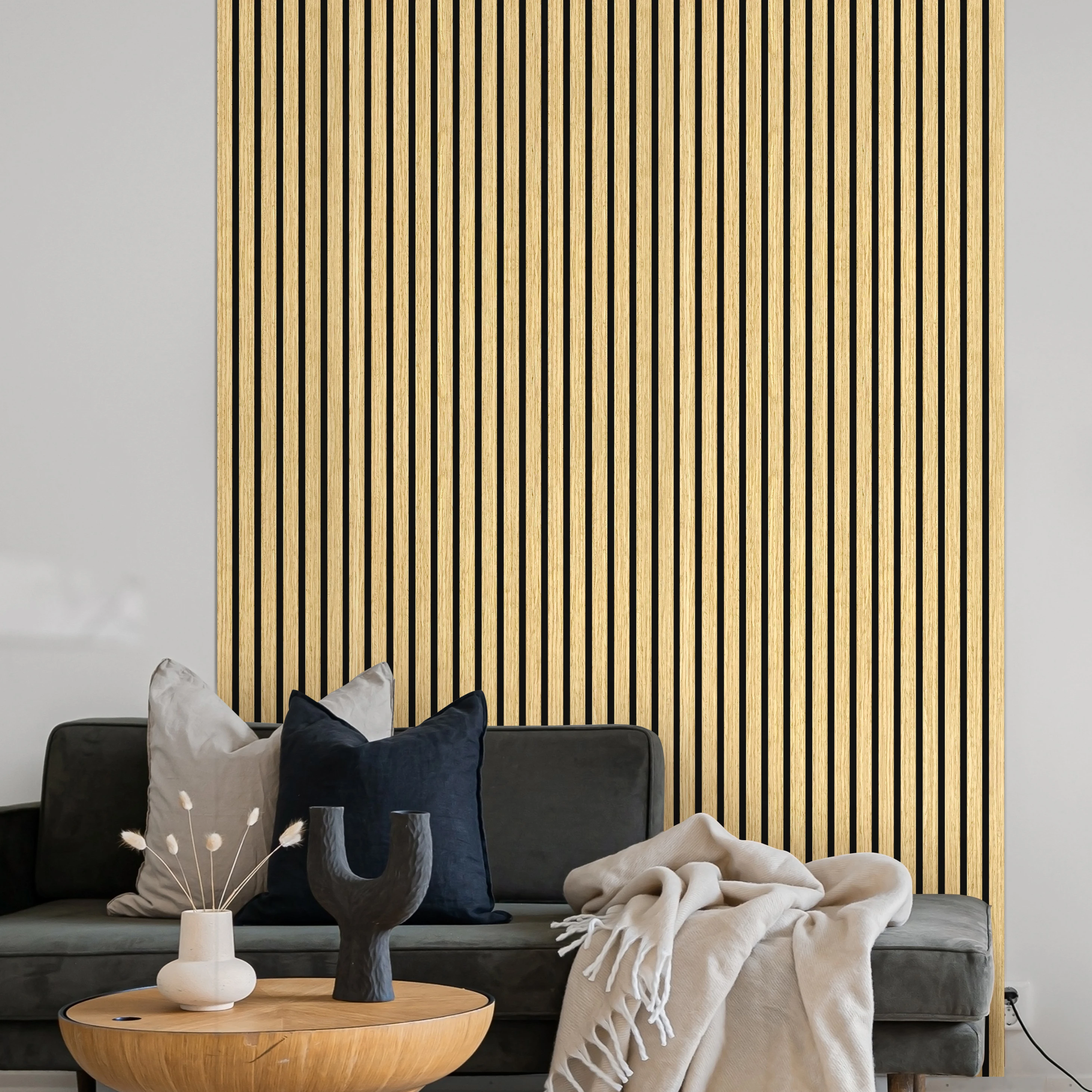 Modern Design Style Walnut Slat Acoustic Wood Wall Panel Fiber Acoustic Decorative Veneer Panel 3D Model Design Capability
