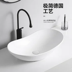 Countertop Basin Wash Basin Side Drainage Ceramic Sink Balcony Wash Basin Art Basin Single Basin Square Circle