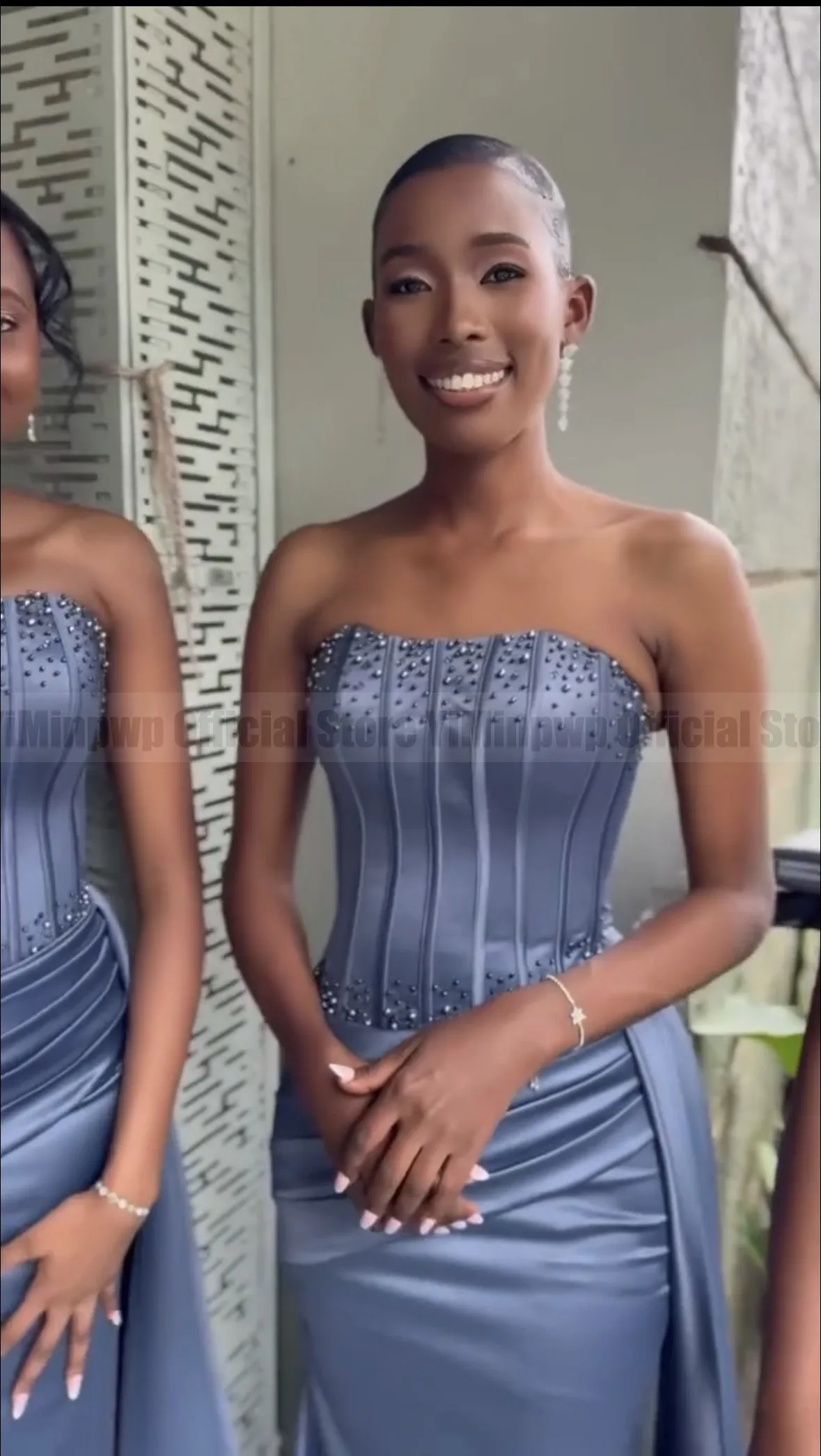 2026 Nigeria Mermaid Bridesmaid Dresses for Women Strapless Beading Long Wedding Guest Party Maid of Honor Dress Customized