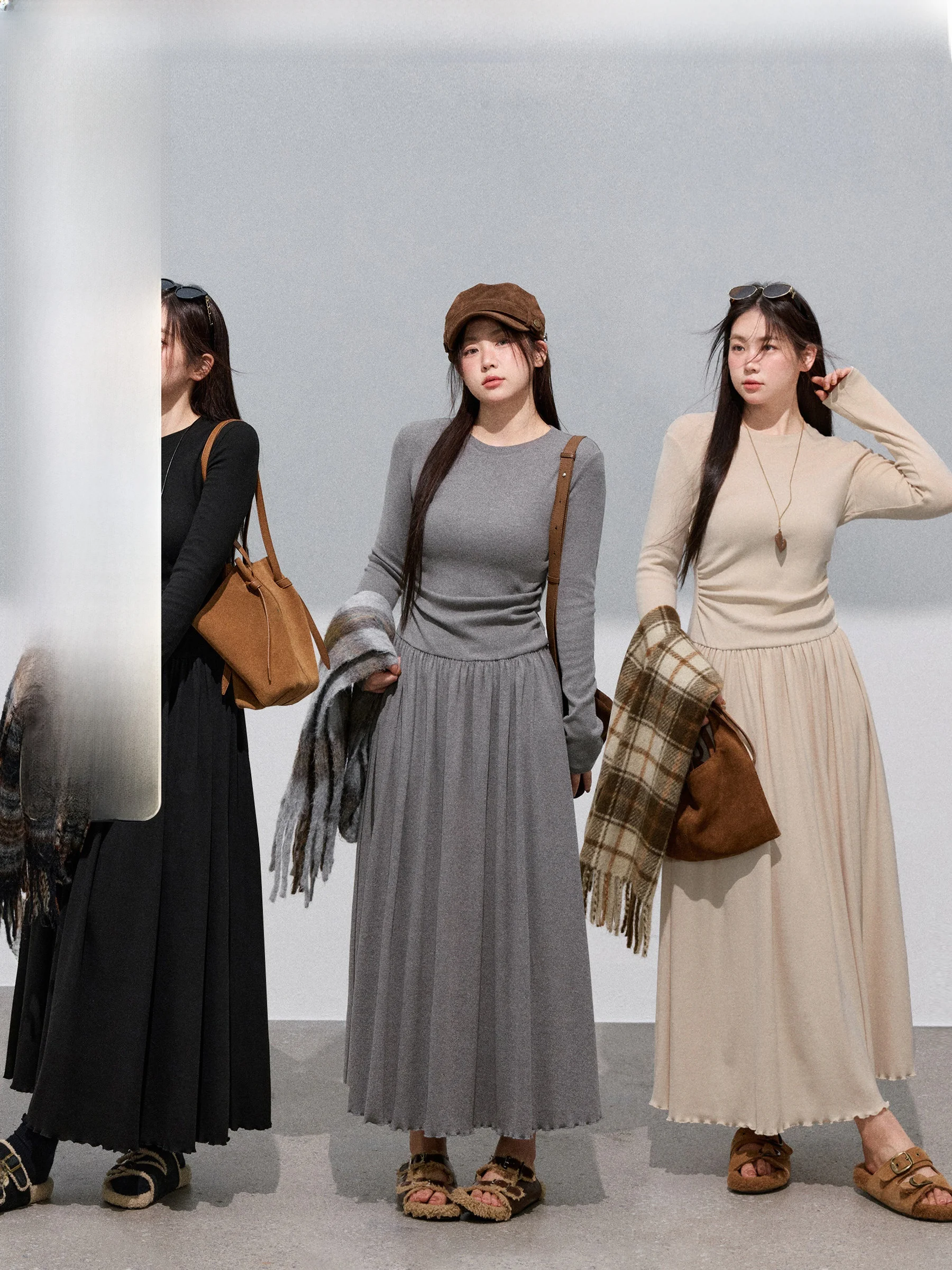 

JULULOOK, большие размеры, длинное платье с застежкой на талии, большие размеры, женское осенне-зимнее модное повседневное трапециевидное платье Dr