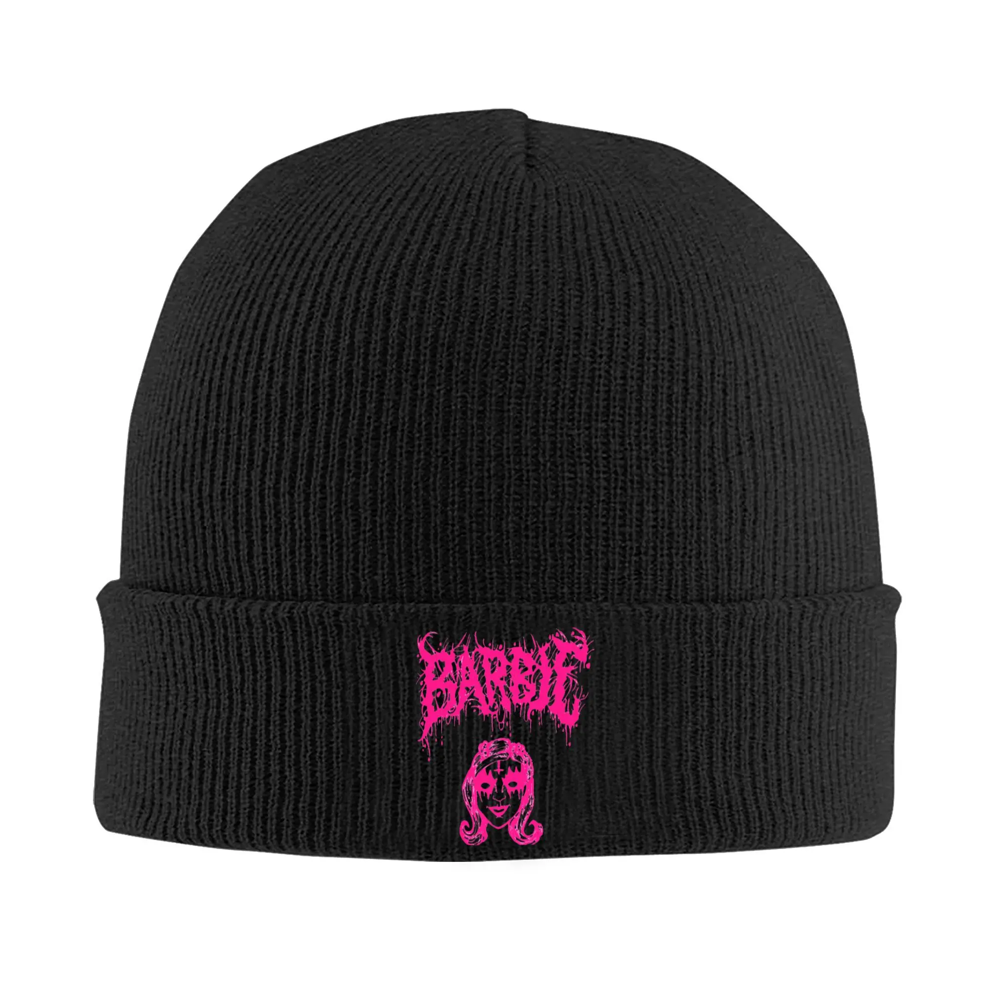 Custom Halloween Spooky Barbie Dead Doll Beanie Cap Unisex Winter Warm Bonnet Homme Knit Hat Outdoor Ski  Skullies Beanies Caps