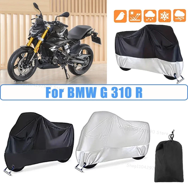 210D Oxford Motorcycle Cover Waterproof All Season UV Protection For BMW G 310 R Anti-Tear Windproof Motorbike Cover