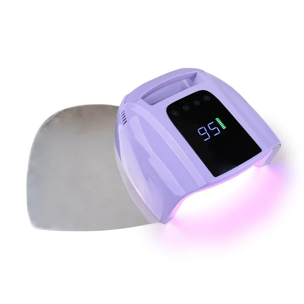 Purple Lamp Nails 96w Desk Pink Wireless Uv Gel Nail Dryer Led Lamp Rechargeable Nail Lamp