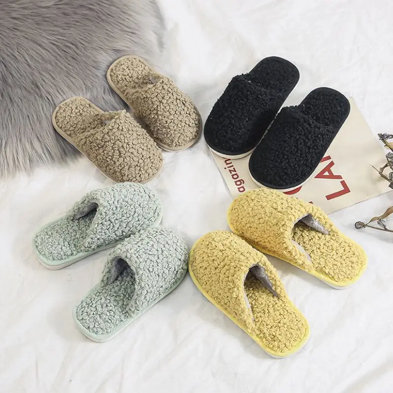 VENTACT Plush Kids Slippers Winter Furry Warm Fuzzy Cotton Home Children Shoes Fleece Indoor Unisex Slippers Anti-Slip Thicken