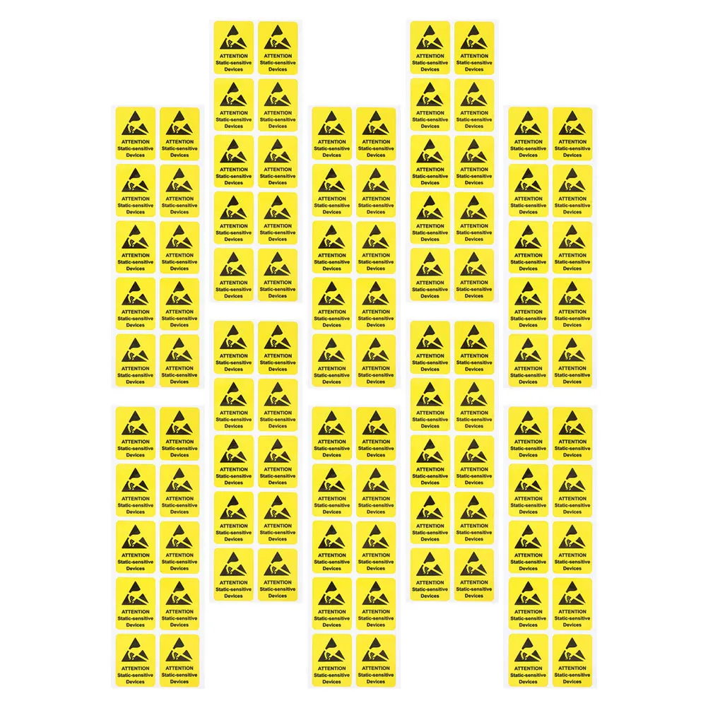 

100Pcs Electrostatic Warning Stickers Safety Tag Voltage Safety Decals High Visibility Anti Static Labels for Indoor Outdoor Use