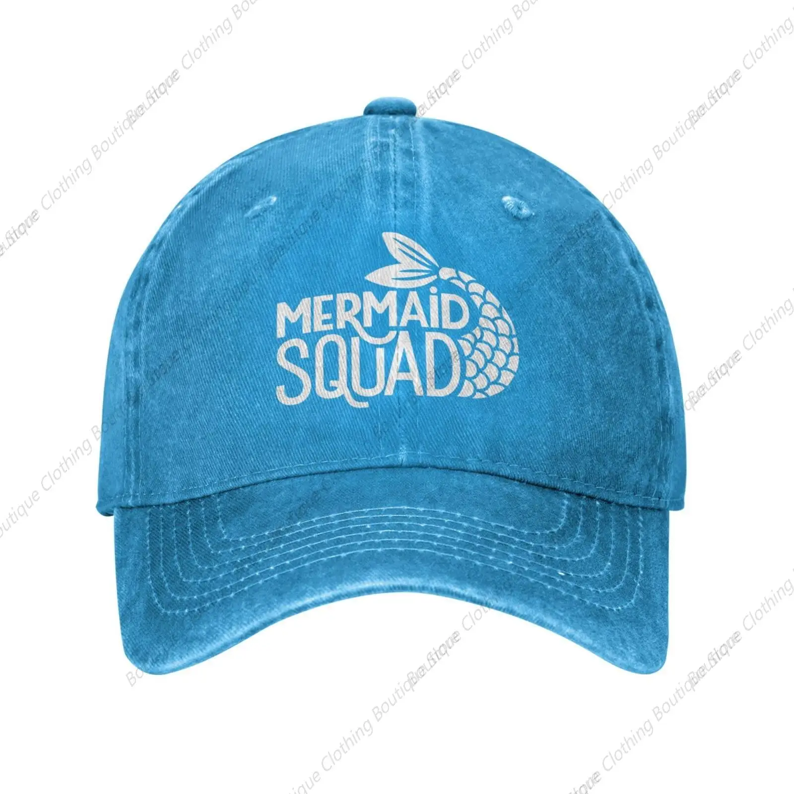 Funny Gift Cap Mermaids Squad Cap Men Baseball Caps Adjustable Caps Blue