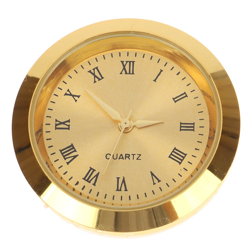 24mm/35mm Quartz Glass Mirror Clock Watch Head Movement Round Clocks Head Mosaic Roman Number Little Clock DIY Process Table