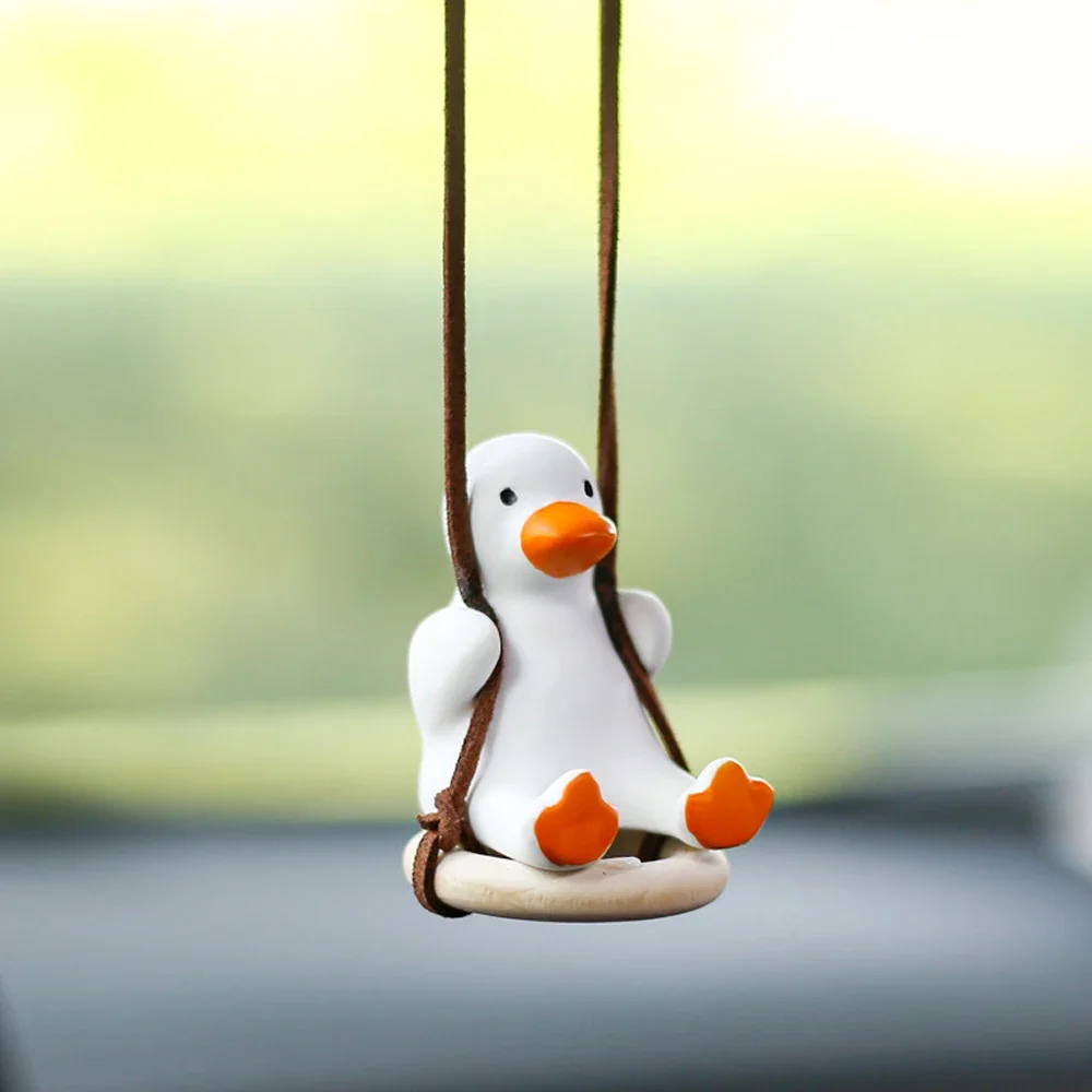 Cute duck car pendant swing car rearview mirror charm pendant charm car interior jewelry