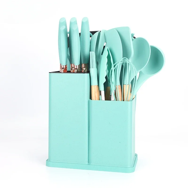 19 Pieces and Knife Set with Block 11 Piece Silicone Utensil Set 5 Piece Sharp Stainless Steel Kitchen Knives