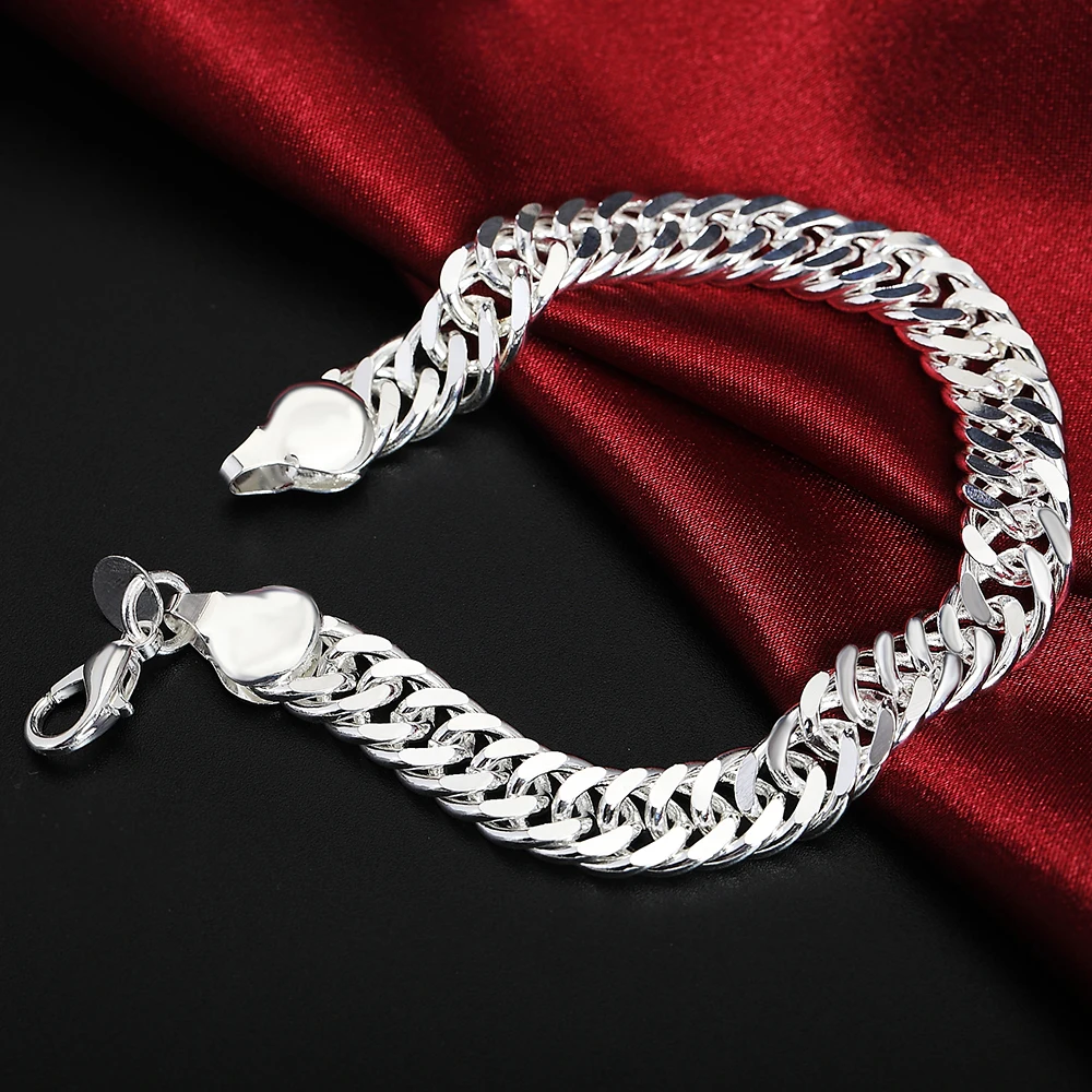 925 Sterling Silver 10mm Multi Circle Woven Bracelet For Men and Women Fashion Jewelry Charm Generous Birthday Gift