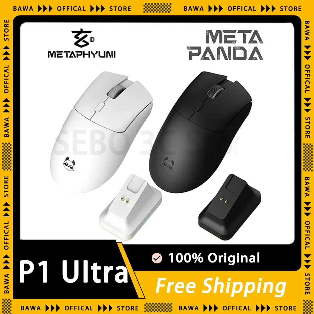 

METAPHYUNI Metapanda P1 UItra Mouse PAW3395 Sensor Tri Mode Wireless Mouse 4K Low Latency Lightweight Gaming Mice Pc Accessories