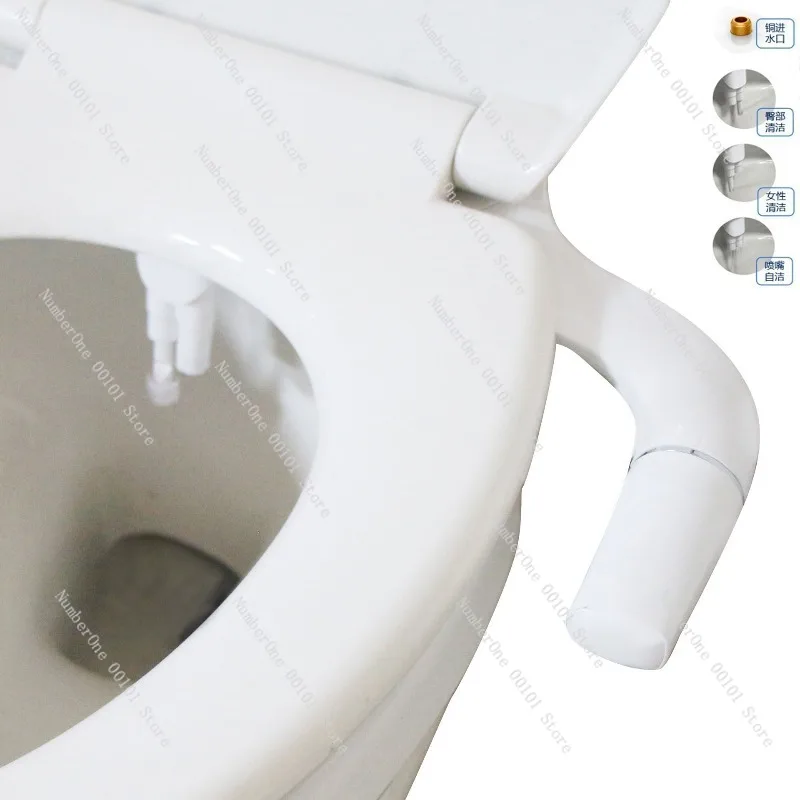 Elegant Ultra Thin Left Hand Bidet Toilet Seat Attachment Manual Non Electric Cold Water Personal Hygiene Washer Universal