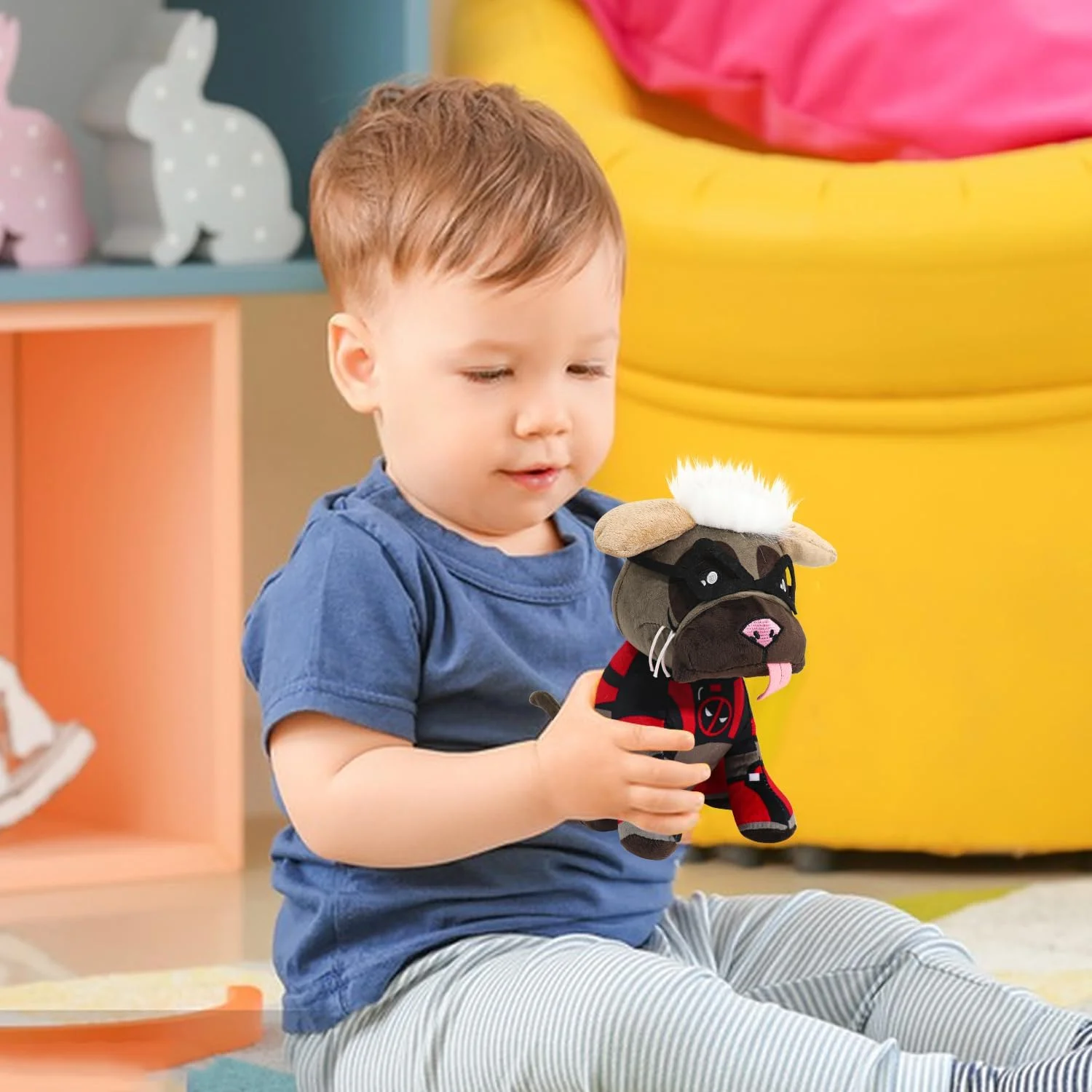 子供のための豪華な犬のぬいぐるみ,犬のぬいぐるみ,ローガン枕,ボルスター,部屋の装飾,ハロウィーン,クリスマスプレゼント,かわいい,映画