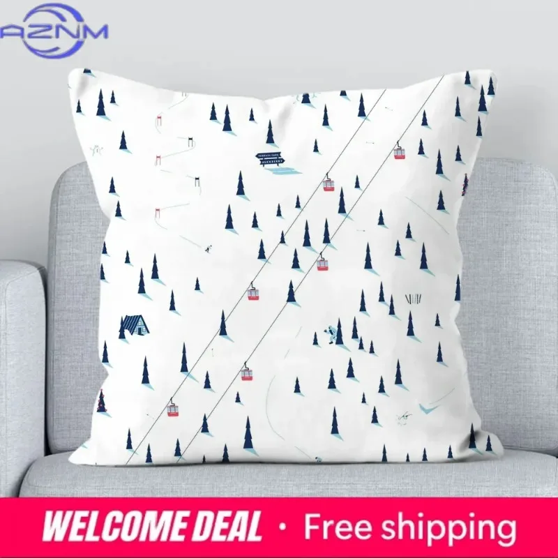 Ski Prop Pattern Covers for Bed Pillows Decorative Pillowcases 40x40 Body Pillow Cover 45x45 Short Plush Pillowcase Sofa Cushion