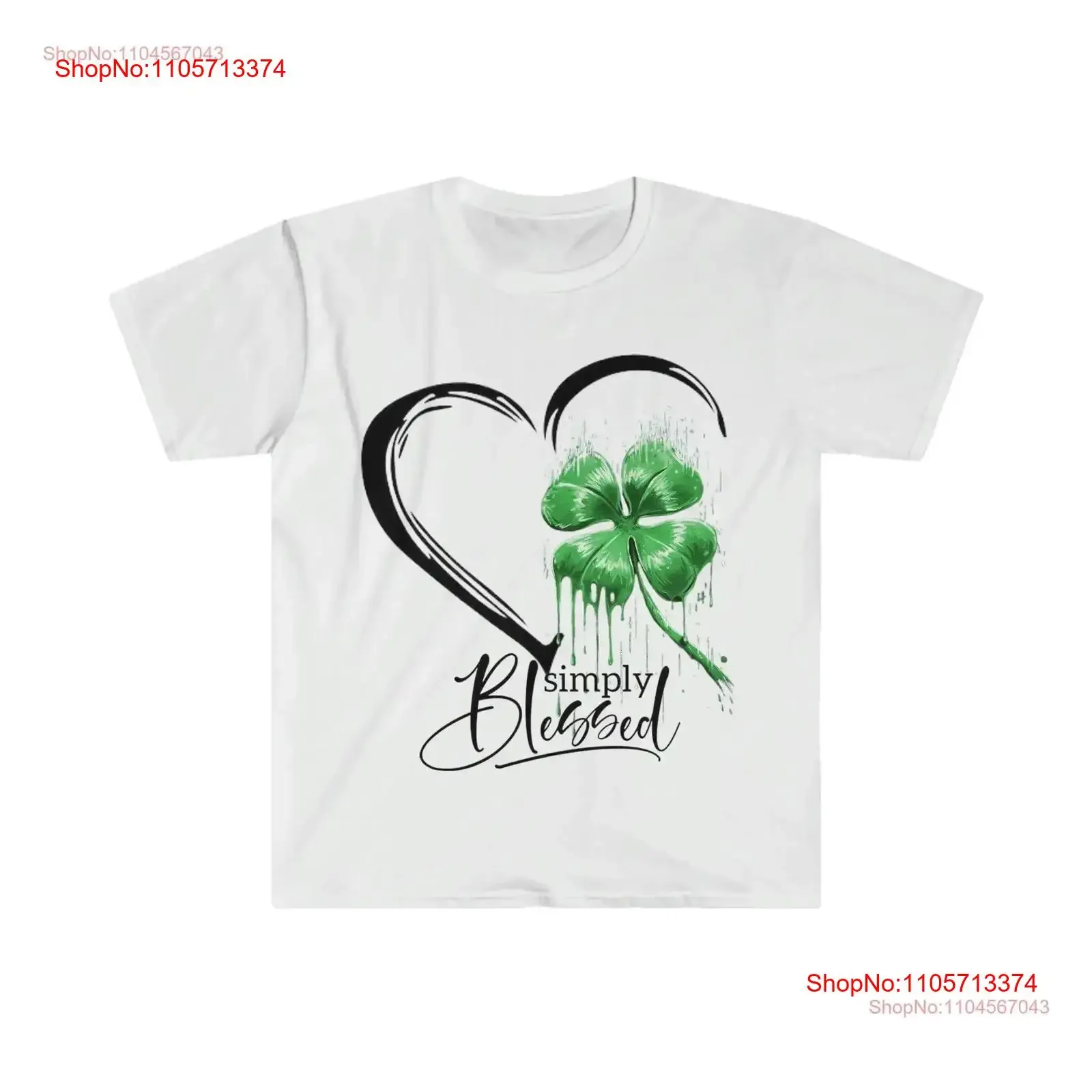 Simply Blessed Clover Softstyle T Shirt vintage Washed graphic Slightly Casual homme Stretched Comfortable streetwear