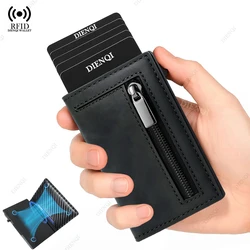 Rfid Blocking Credit Card Holder Men Wallet Luxury Pop Up Slim Thin Minimalist Wallet Bank Cardholder Case Black Vallet for Men