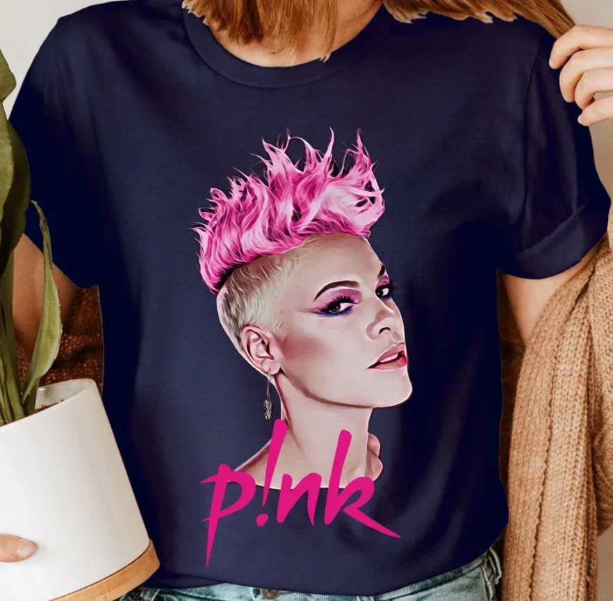 ¡100% algodón rosa carnaval 2024 Tour de música P!nk Summer Tour hombres mujeres camiseta Unisex ropa estética camisetas gráficas Tops camiseta