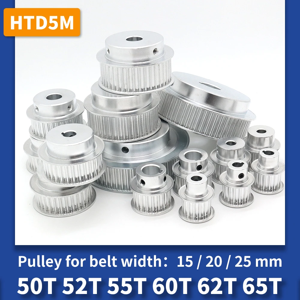 HTD 5M Pulley Keyless 50T 52T HTD5M Toothed Pulley 55T HTD5M Belt Pulley 60T HTD 5M Pulley Kit 62T HTD 5M Synchronous Wheel 65T