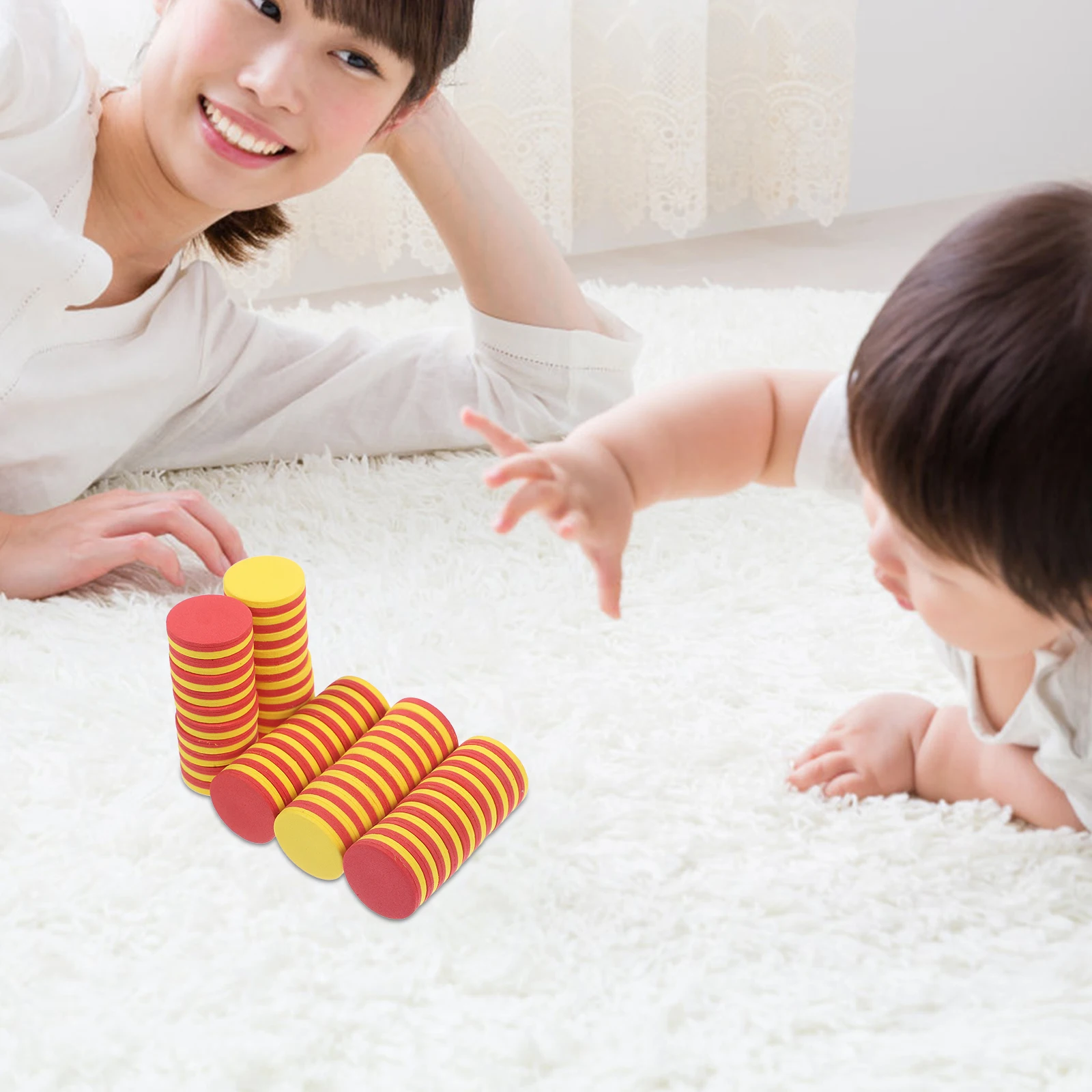 

50 Pcs Mathematical Disc for Counting Round Learning Number Eva Kindergarten Arithmetic Patterning