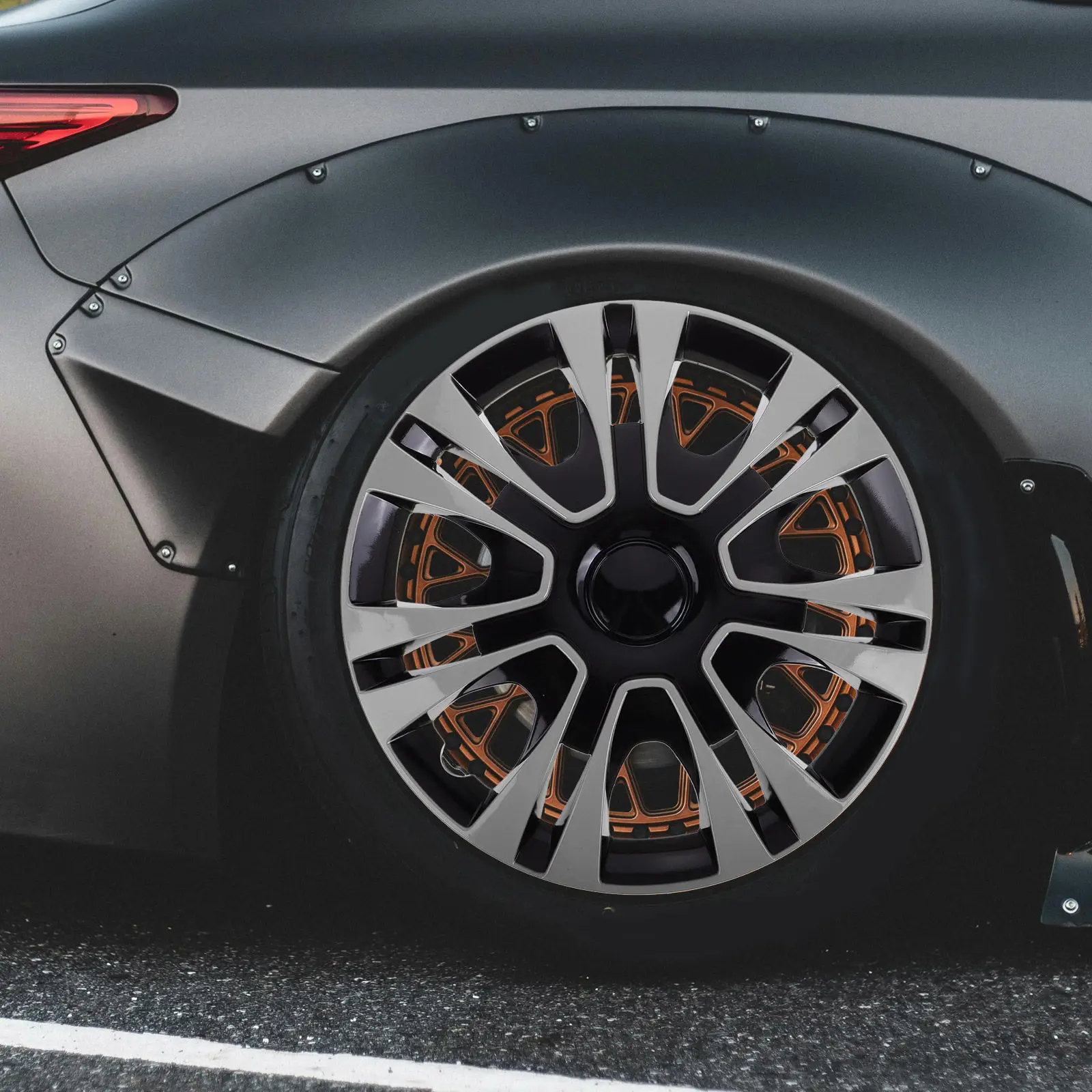

13 Inch Universal Black Wheel Rim Cover Hub Cap for Cars Tough PP Construction Splash Proof Simple Press Fit Car Wheel Center