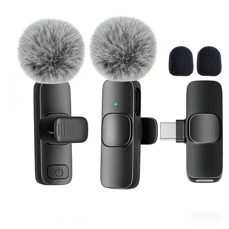 Type-C Port Professional Wireless Lavalier Microphone for Smartphones, Computers and Cameras, Plug and Play