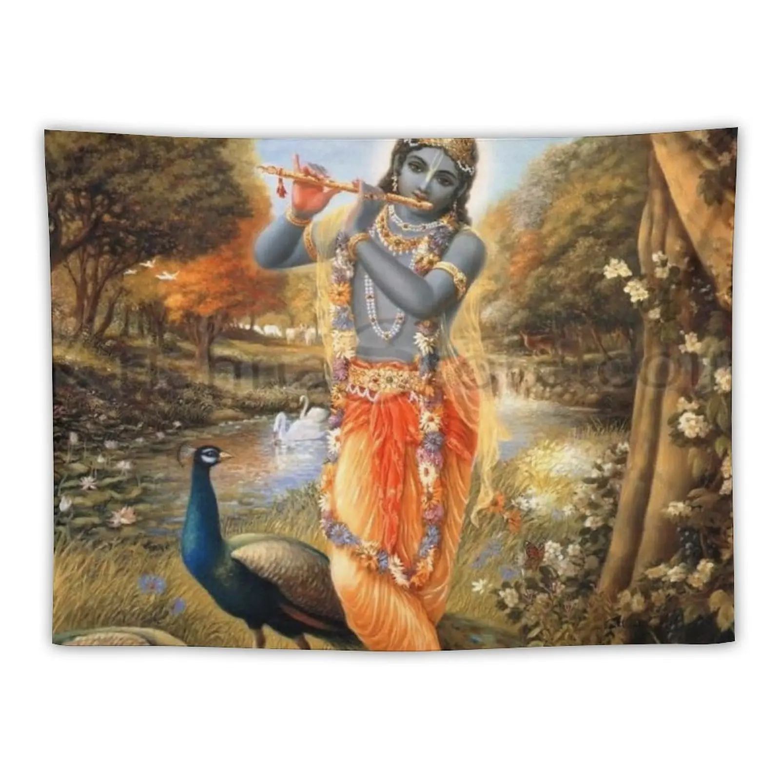 

JAI SHREE KRISHNA Tapestry Room Decor Decoration Room Aesthetic Home Decor