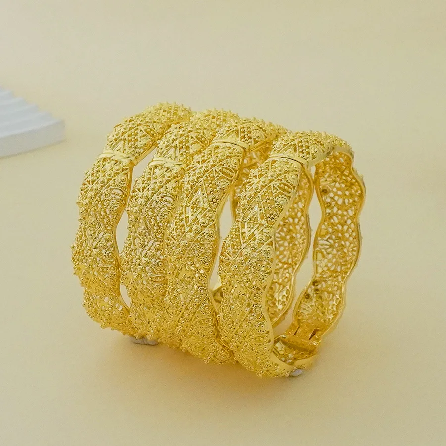 Pulsera de Oro 9999 con Diseño Floral Calado para Mujer - Joyería Femenina con Pulsera de Diseño Floral Calado