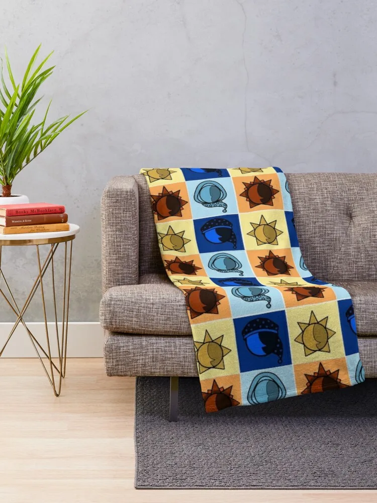 Sun and Moon Show Brothers Throw Blanket Plaid on the sofa for babies Sofa Throw Furry Blankets