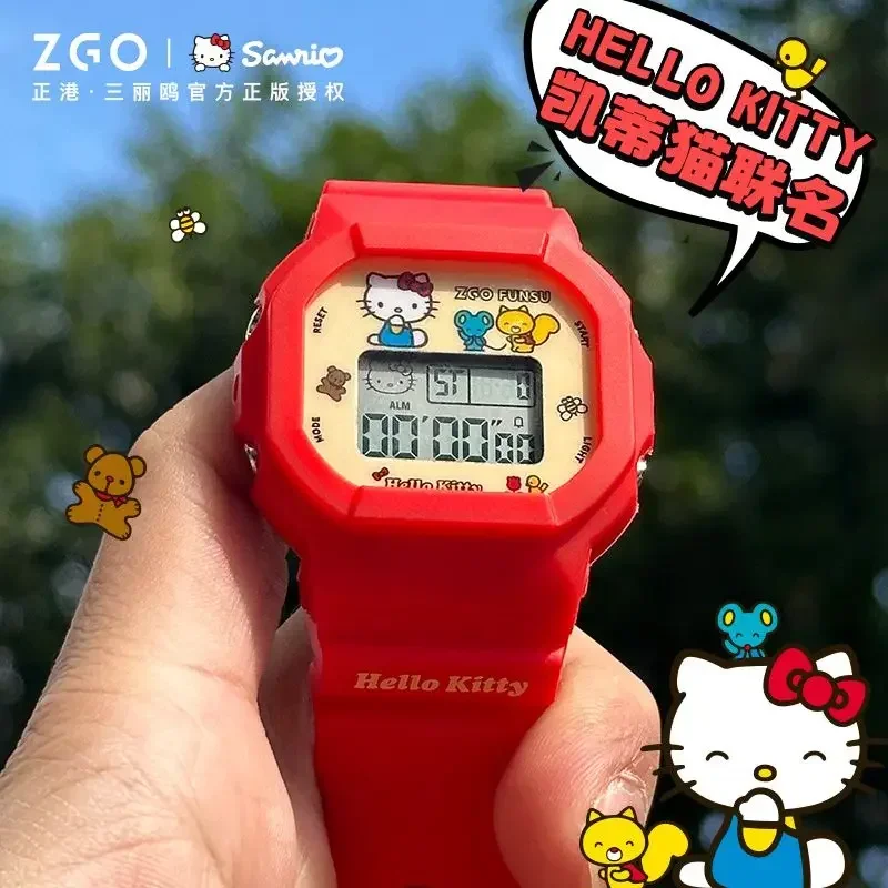 ZGOxSanrio Series Hellokitty Watch Red Student Women\'s Electronic Watches Gifts Kids