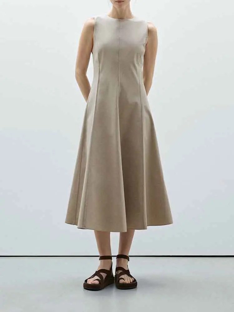 

European style new women's clothing fashionable and versatile temperament simple old money style loose dress