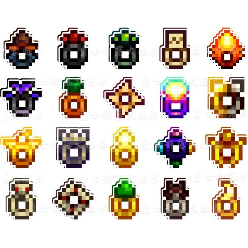 Stardew Valley Seasonal Farm Crops Pixel Acrylic Fridge Magnet Vegetables Fruits Pattern Refrigerator Wall Decoration Stickers