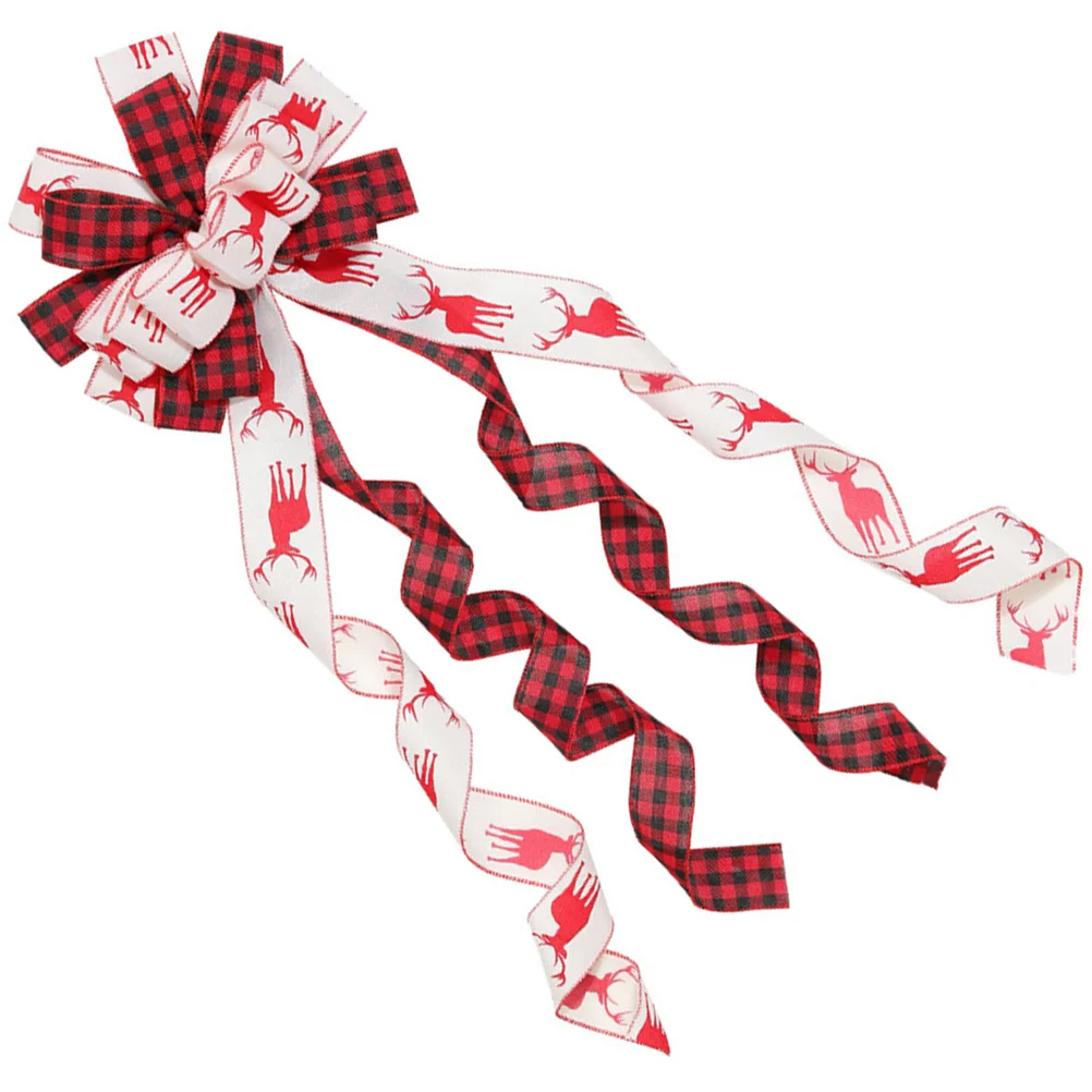 

1pc Large Christmas Tree Bow Topper Xmas Tree Knot Decor For Party Festival Diy Adornment Wreath Bows Outdoor Decorative