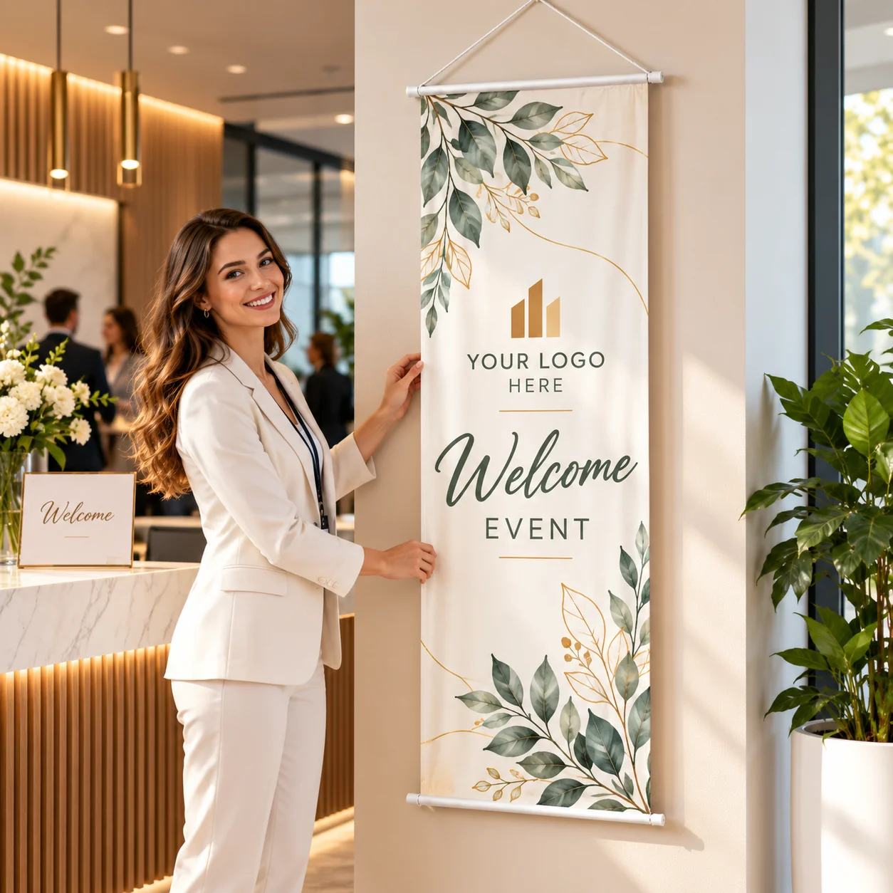 Custom Pattern Flag Hanging Banner Flag Dye‑Sublimation Direct Print Fade‑Resistant Decorative for Corporate Event Party Annual view 4