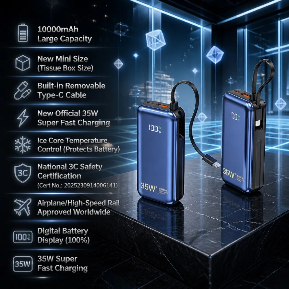 

20000mAh 65W Power Bank for IPhone Huawei and Xiaomi Mobile Phones High Capacity Fast Charging Power Bank portable charger