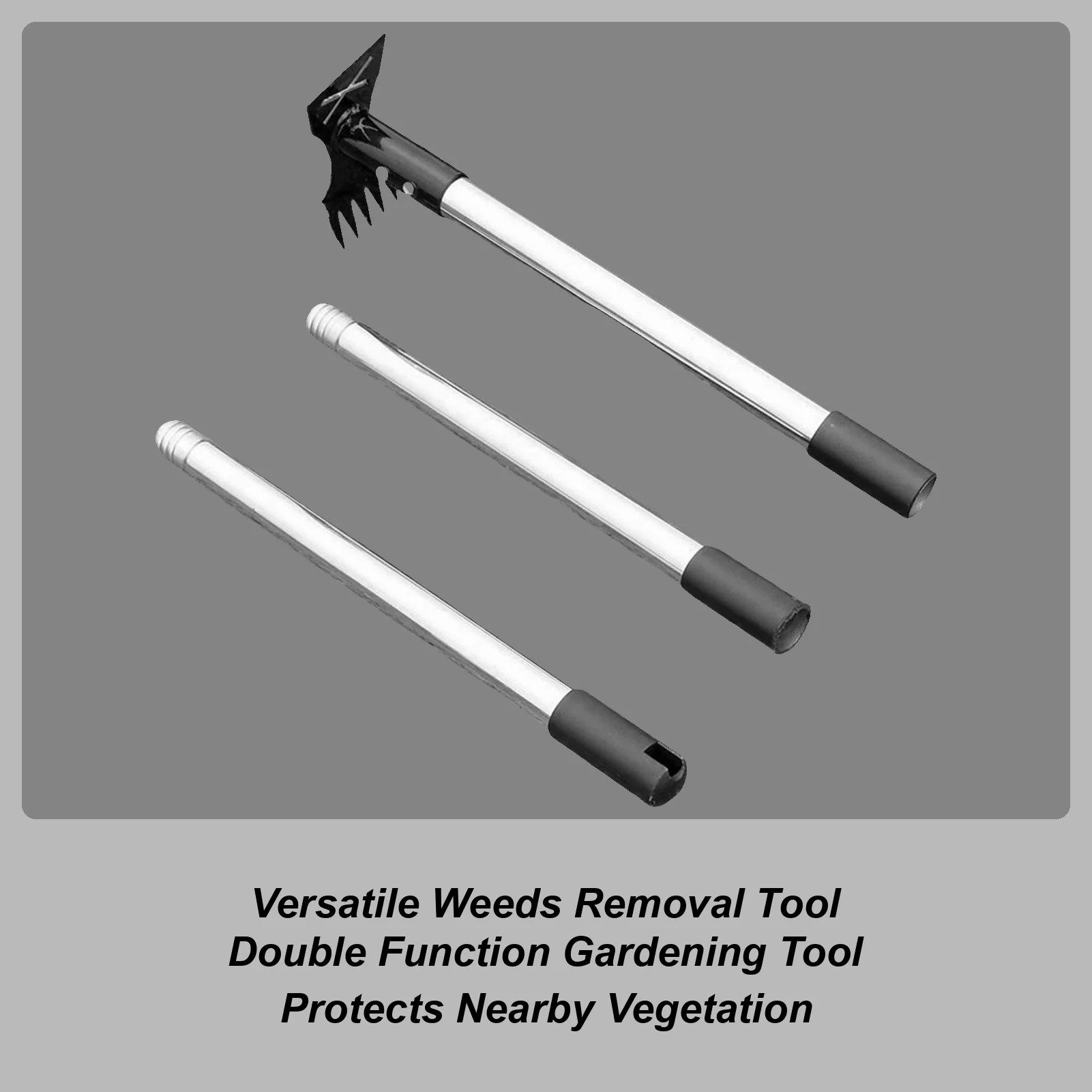 Detachable Steel Double-sided Hoe Garden Rake And Weeds Puller Shovel Manual Rooting Tool For Weeding And Soil Loosening