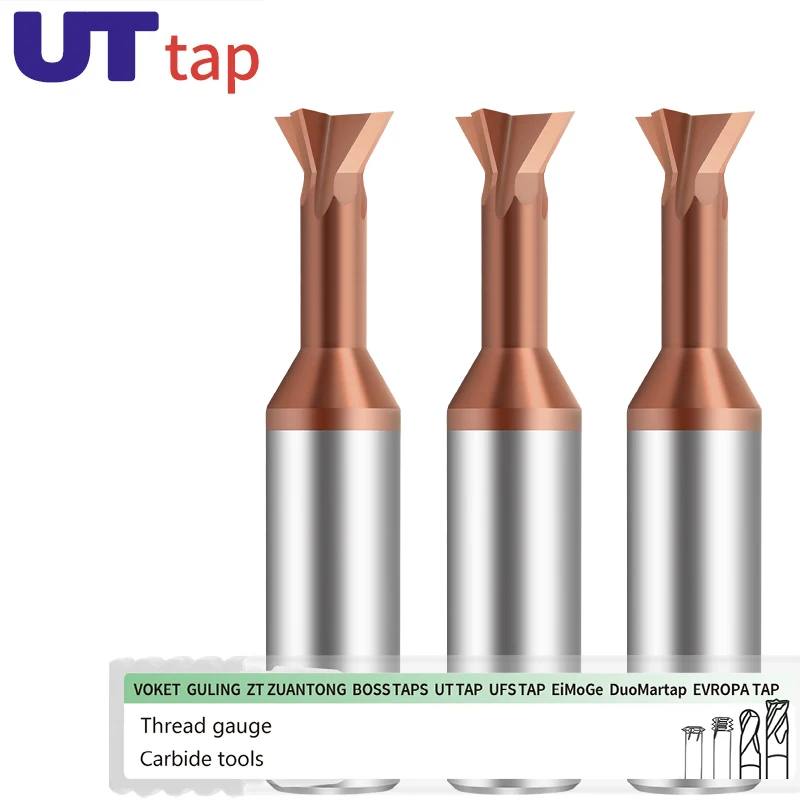 

UT TAP 1PCS Carbide Dovetail Milling Cutter CNC Tool 30 45 60 75Degree Tungsten Steel Machining Tool for Metal EndMill D1.5-20mm