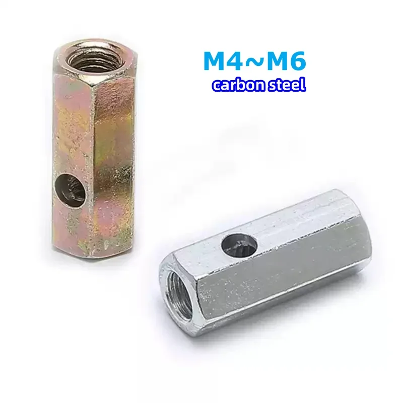 10pcs Carbon Steel Hexagonal Nut Fiber Optic Cable Fixing Post Terminal Post Transverse Hole Nut