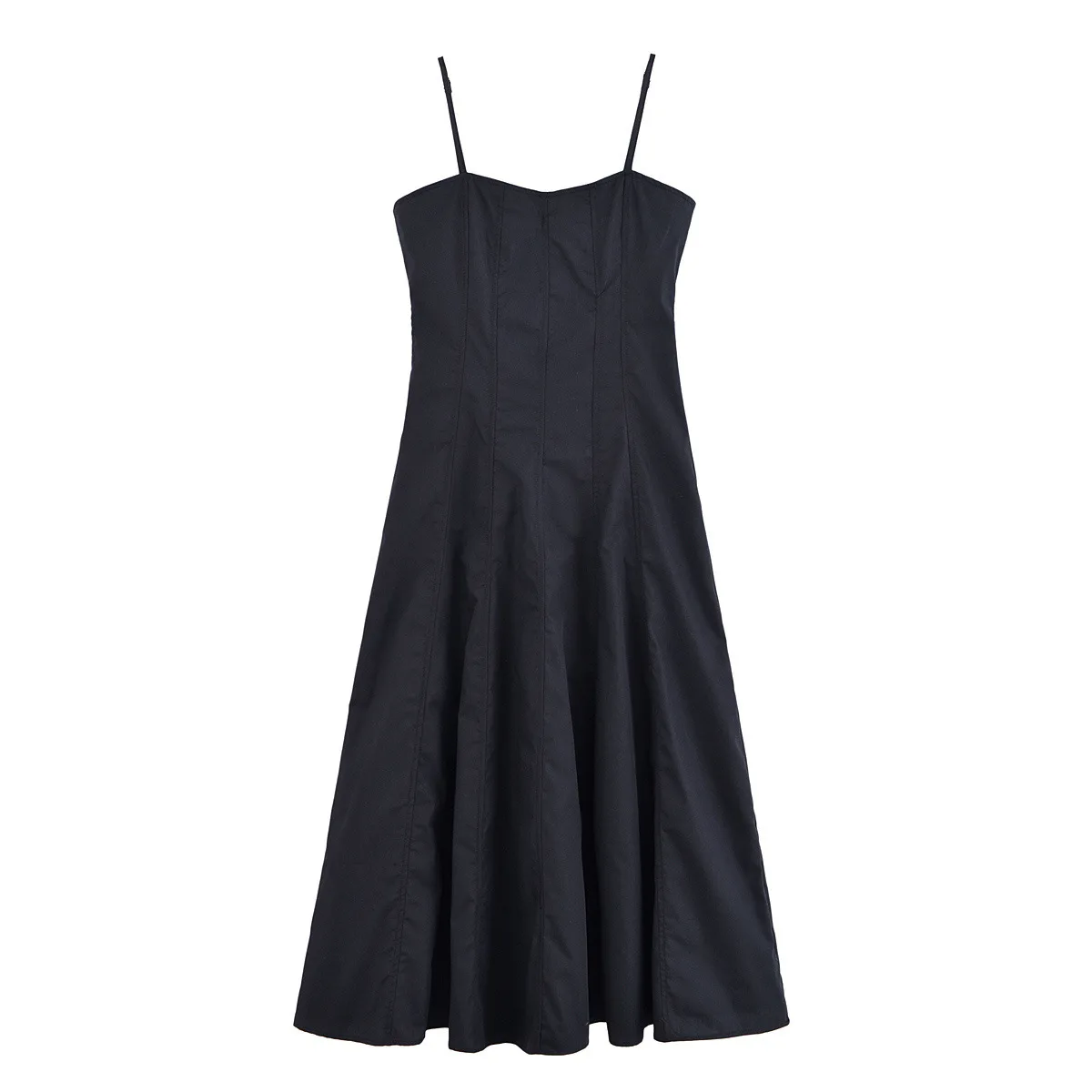 فستان نسائي صيفي جديد لعام 2025 موضة التخسيس حزام بسيط بدون أكمام بلون سادة نمط التخسيس فستان صيفي جديد