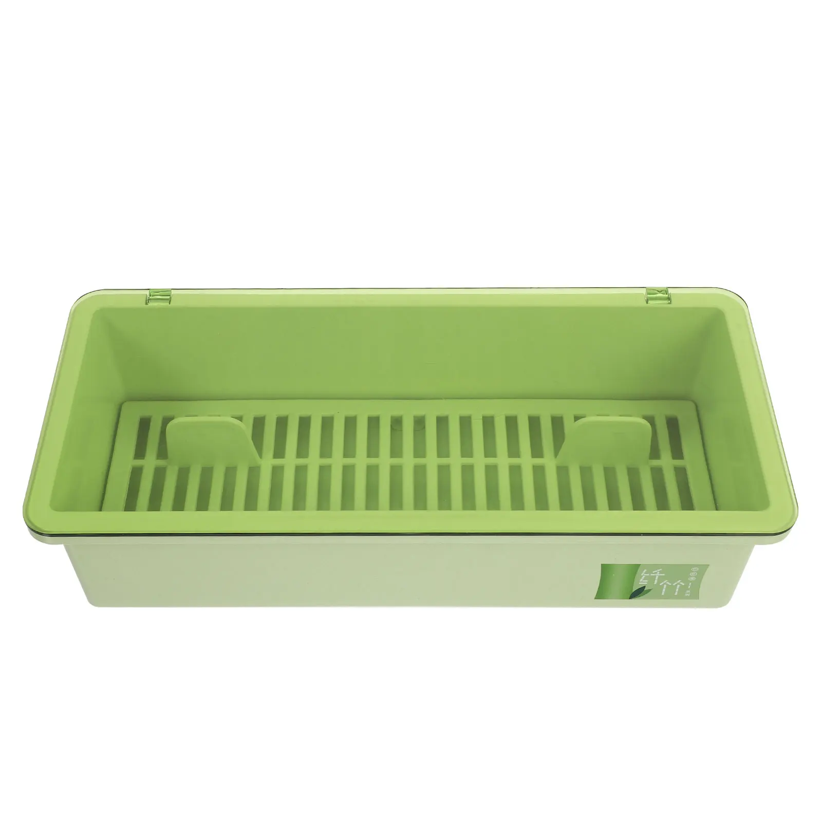 

Drain Box Chopsticks Holder Kitchen Sink Storage Rack Dish Drainer Bamboo Fiber PP ABS Material Translucent Lid Bacteria