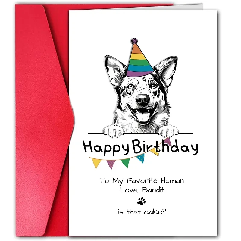 1pc, Birthday Cards, Australian Bulldog Birthday Cards, personalized cards, dog lovers, to the husband, to the wife, flags.